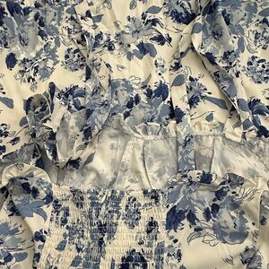 Floral Blue and White Dress